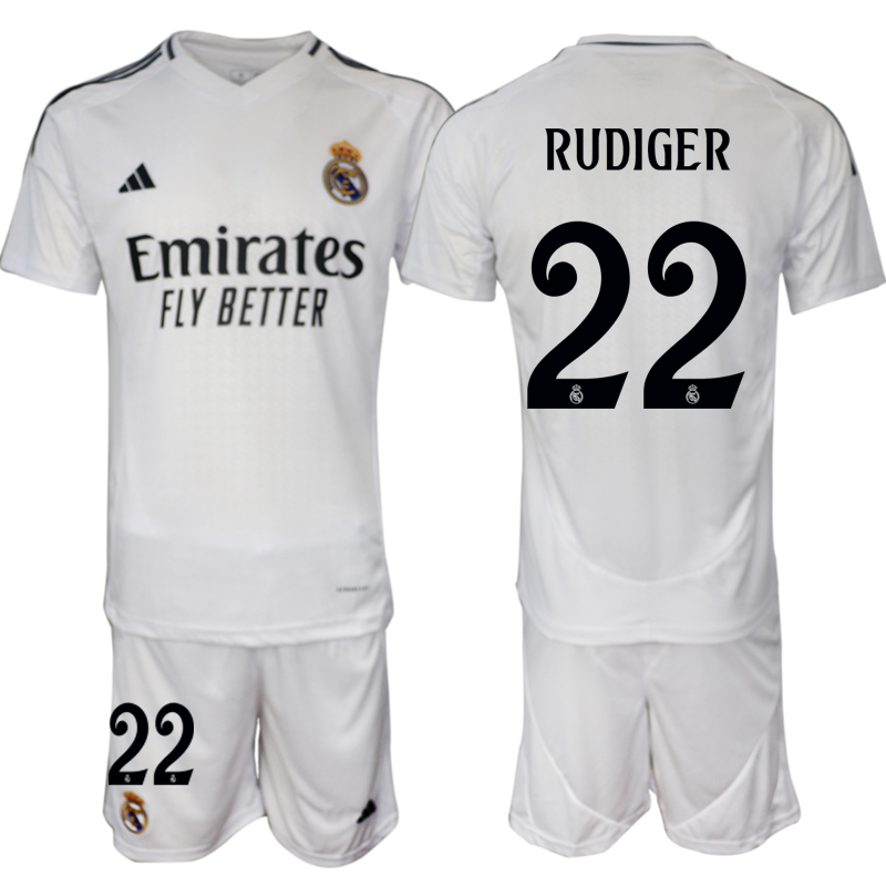 Men 2024-2025 Club Real Madrid home White #22 Soccer Jersey